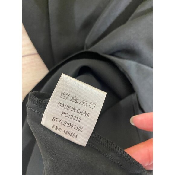 NWT The Blu Ivy Women's Black Satin Mini Cocktail Dress - Large - Picture 13 of 14